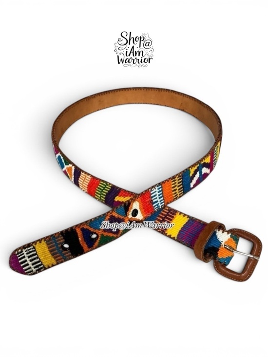 Guatemalan genuine leather hand made embroidered unisex belt *shop@iamwarrior main image 11